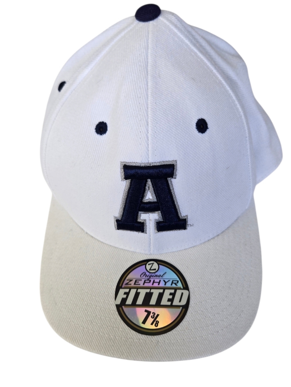NWT Utah State Aggies Fitted Hat 7 3/8 Zephyr White Navy NCAA Cap